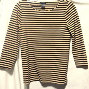 Ann Taylor black and beige striped top